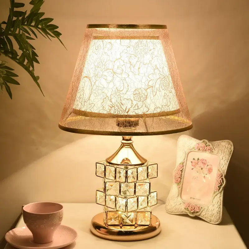 Gold Crystal Lace Detailing Table Lamp