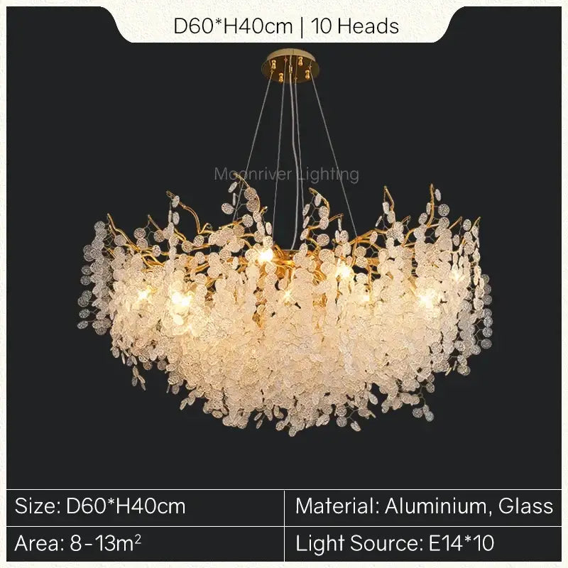 Gold Tree Branch Chandelier 120cm Long