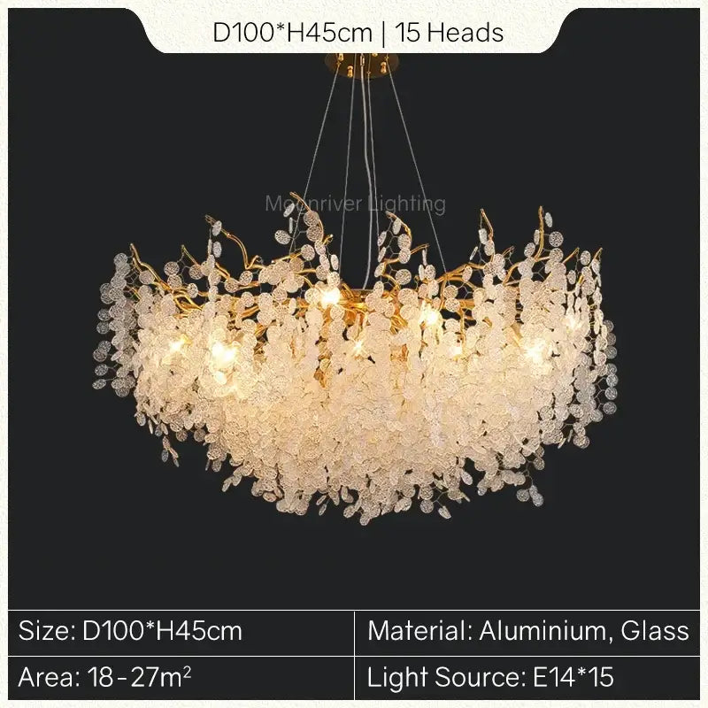 Gold Tree Branch Chandelier 120cm Long