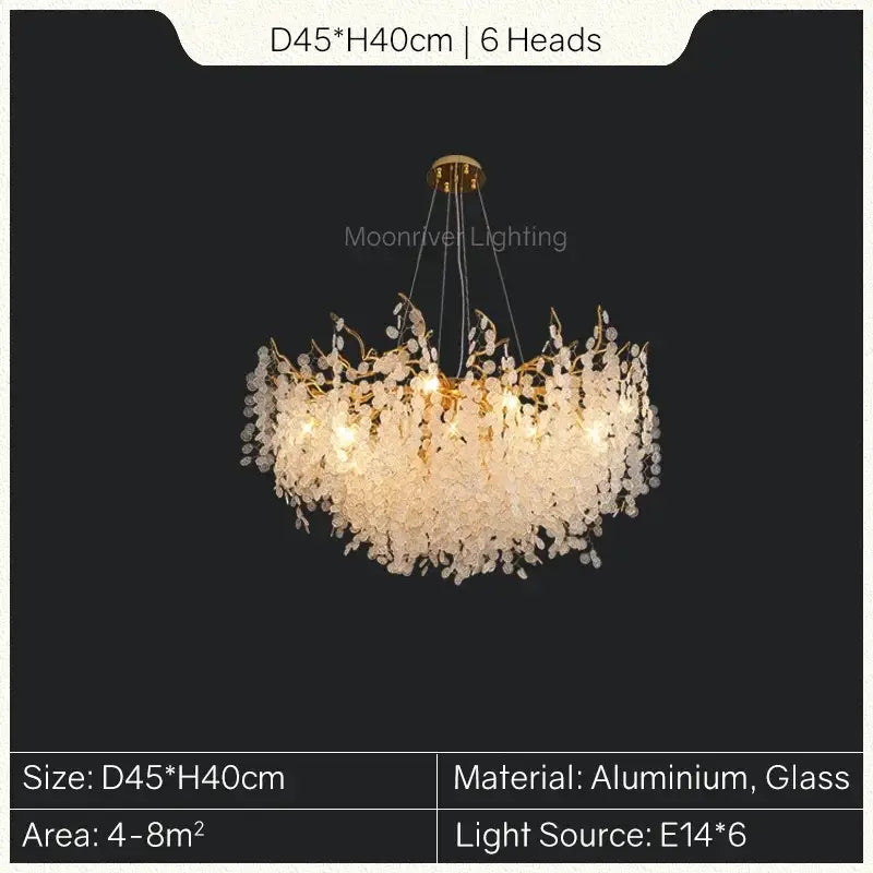 Gold Tree Branch Chandelier 120cm Long