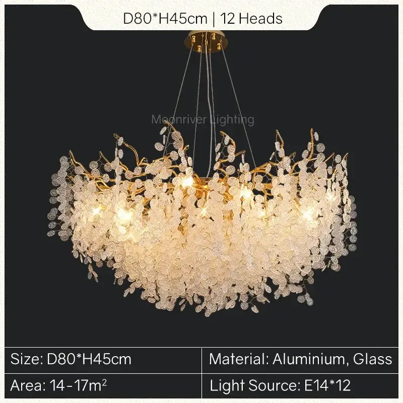 Gold Tree Branch Chandelier 120cm Long