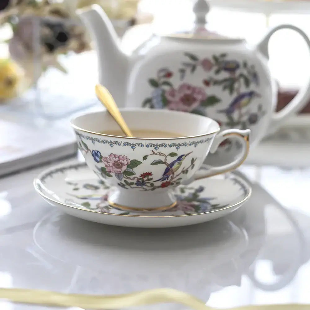 Floral Porcelain Tea Set with 1100ml Teapot