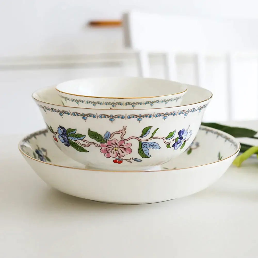 Floral Porcelain Tea Set with 1100ml Teapot