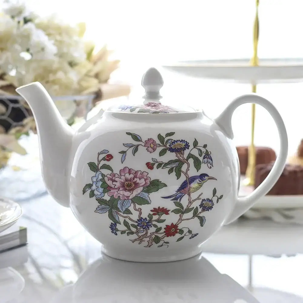 Floral Porcelain Tea Set with 1100ml Teapot