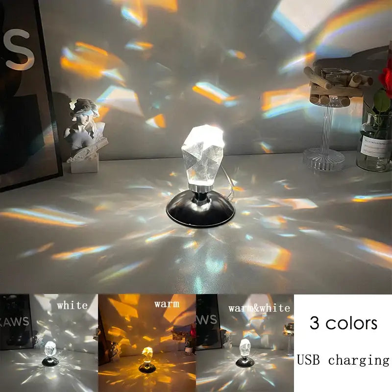 Crystal Diamond Geometric Table Lamp