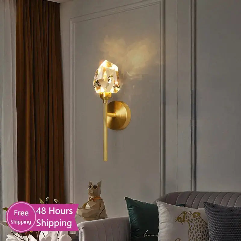 Crystal Gold LED Sconce
