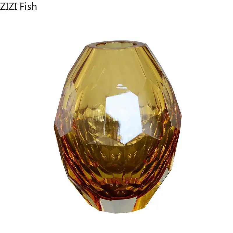 Amber Emerald Glass Vases