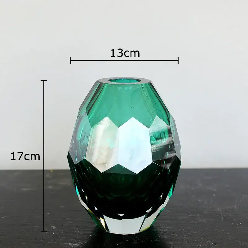 Amber Emerald Glass Vases