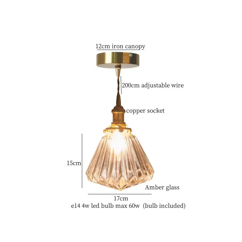 Glass Pleat Pendant Light