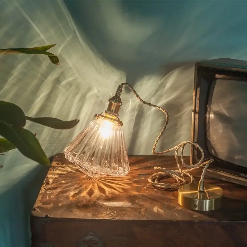 Glass Pleat Pendant Light