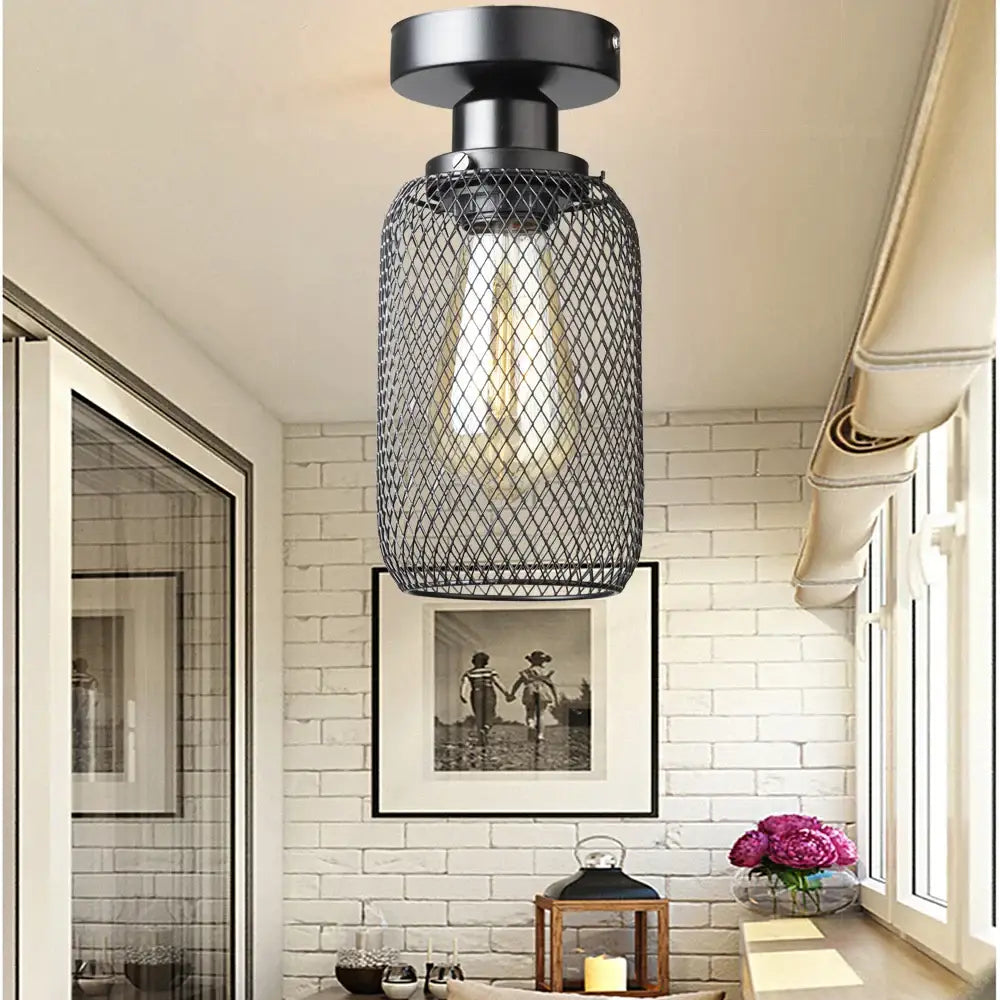 Black Metal Mesh Ceiling Light