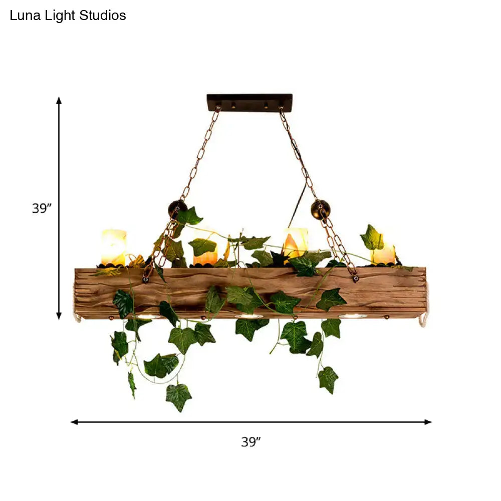 Wood Linear Island Chandelier