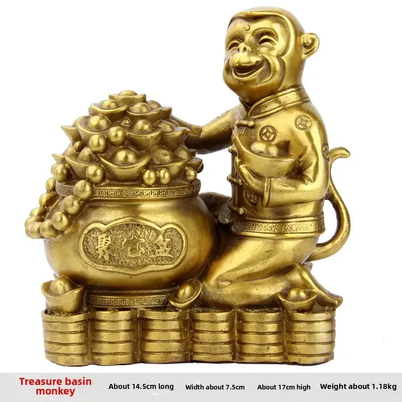 Brass Copper Monkey Decor