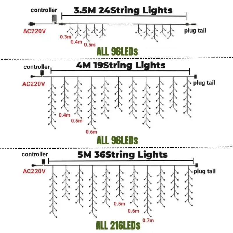 Golden LED String Lights