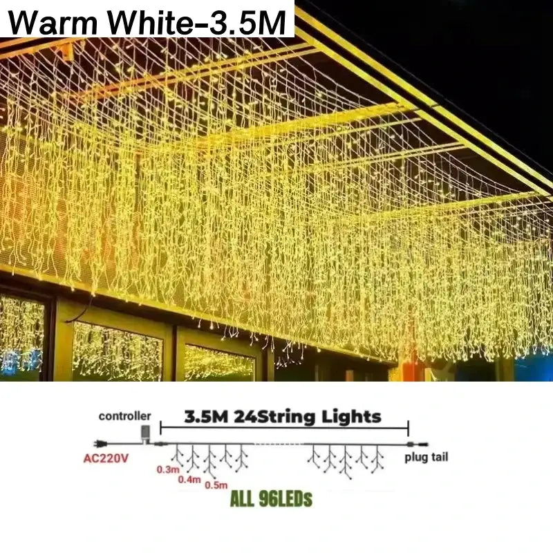 Golden LED String Lights