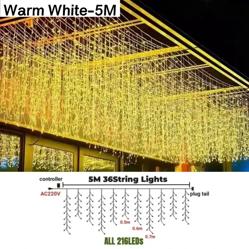 Golden LED String Lights