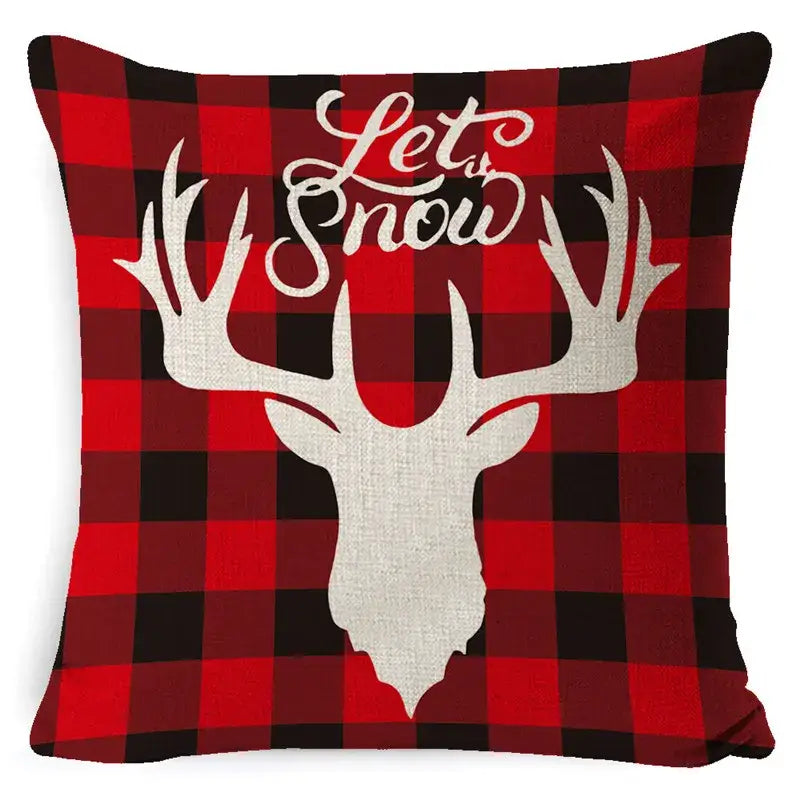 Elk Print Linen Pillowcase