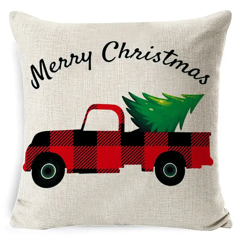 Elk Print Linen Pillowcase