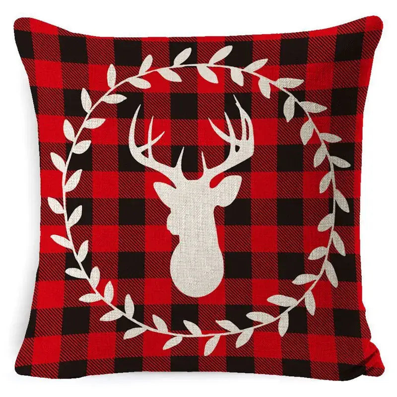 Elk Print Linen Pillowcase