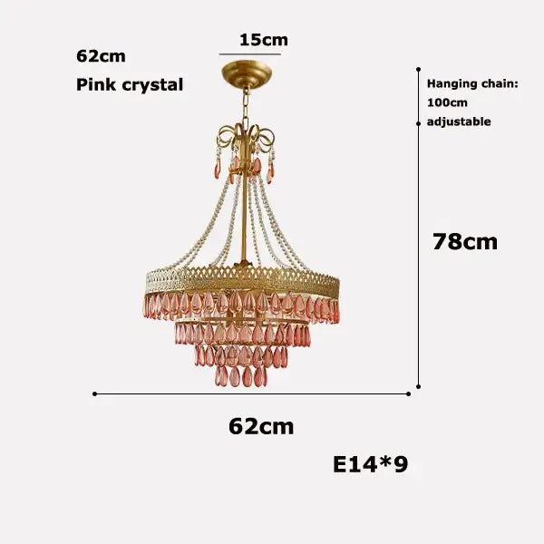 Gold Crystal LED Chandelier Filigree Design