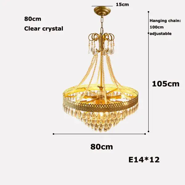 Gold Crystal LED Chandelier Filigree Design