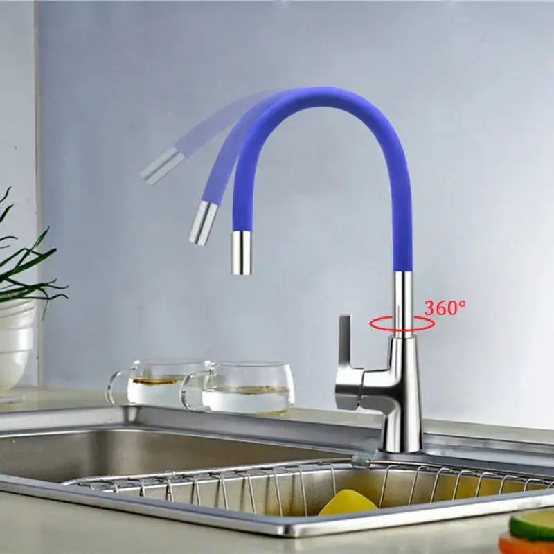 Red Chrome Kitchen Faucet