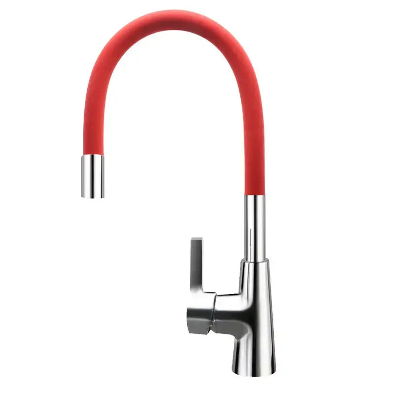 Red Chrome Kitchen Faucet