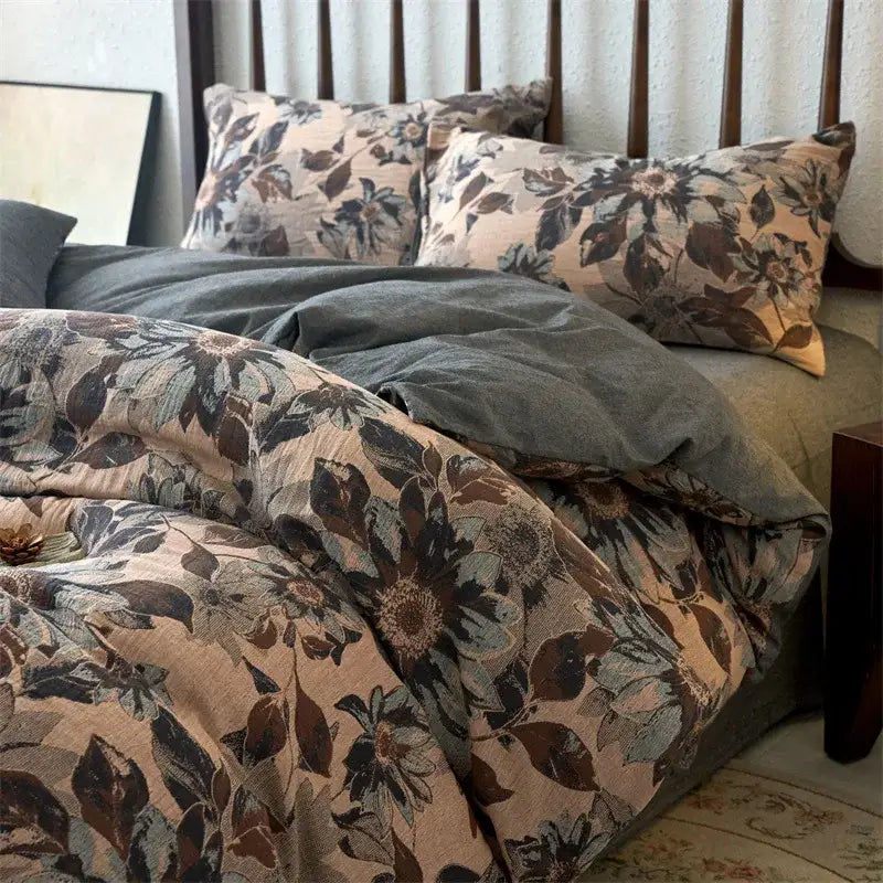 Beige Jacquard Cotton Duvet
