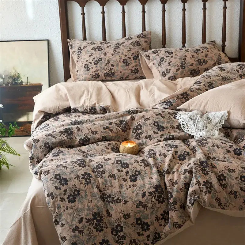 Beige Jacquard Cotton Duvet