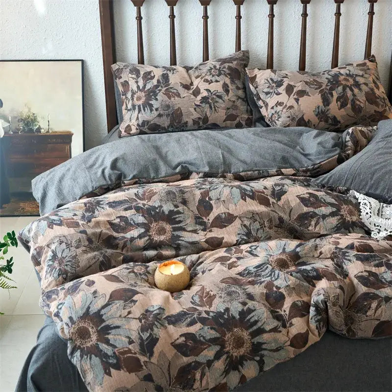 Beige Jacquard Cotton Duvet