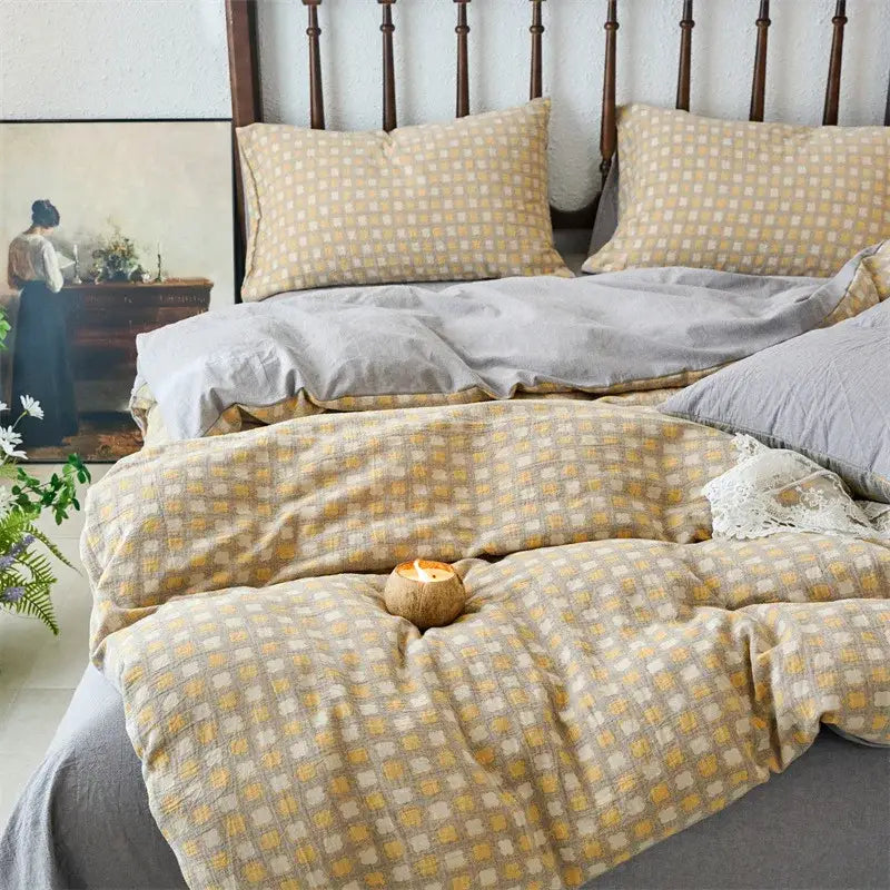 Beige Jacquard Cotton Duvet