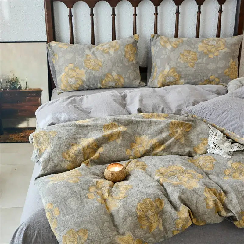 Beige Jacquard Cotton Duvet