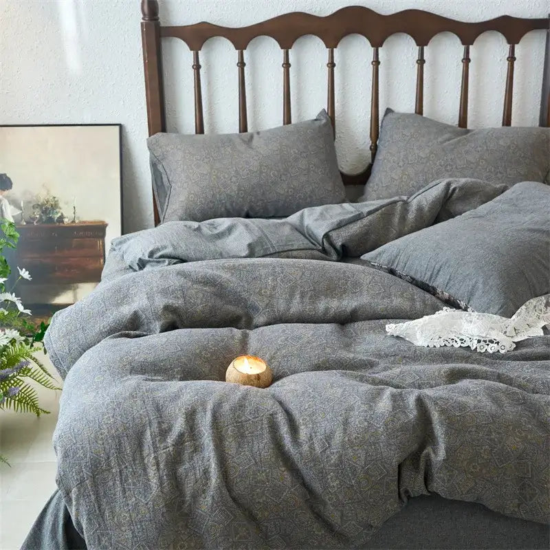 Beige Jacquard Cotton Duvet