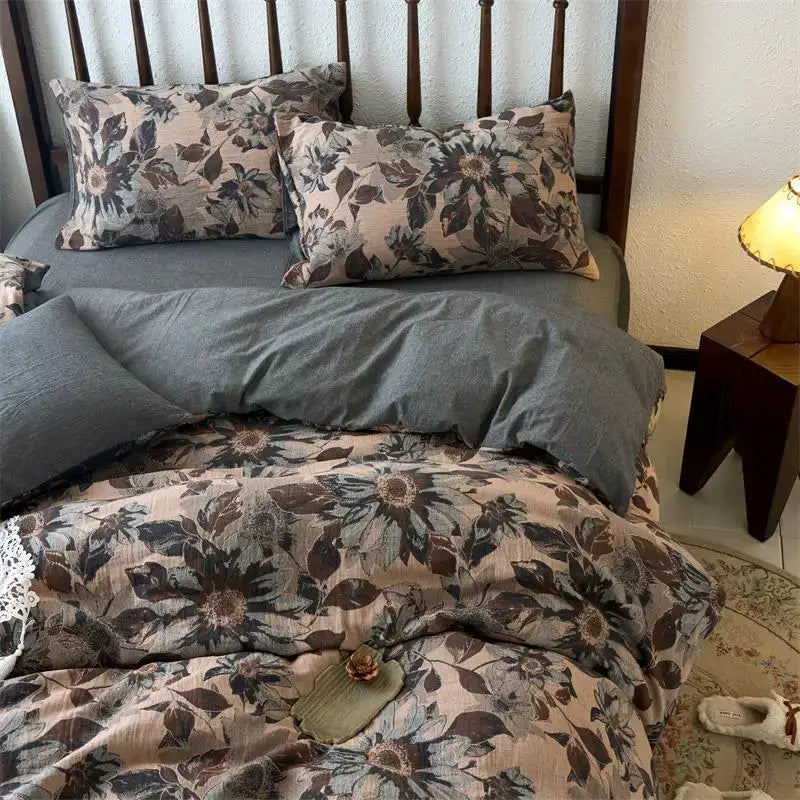 Beige Jacquard Cotton Duvet