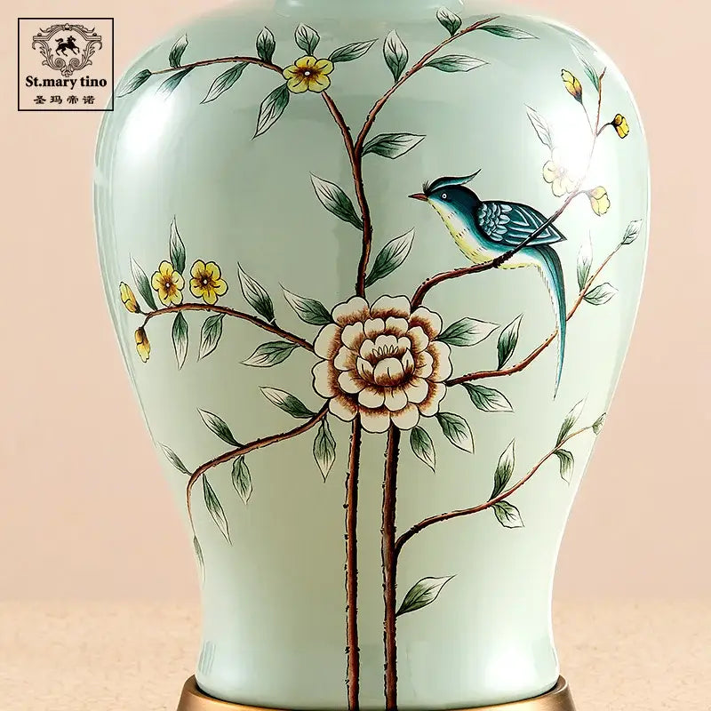 Ceramic Floral Vase Lamp