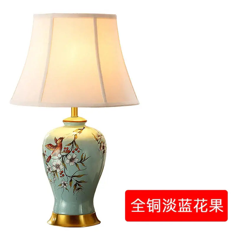 Ceramic Floral Vase Lamp