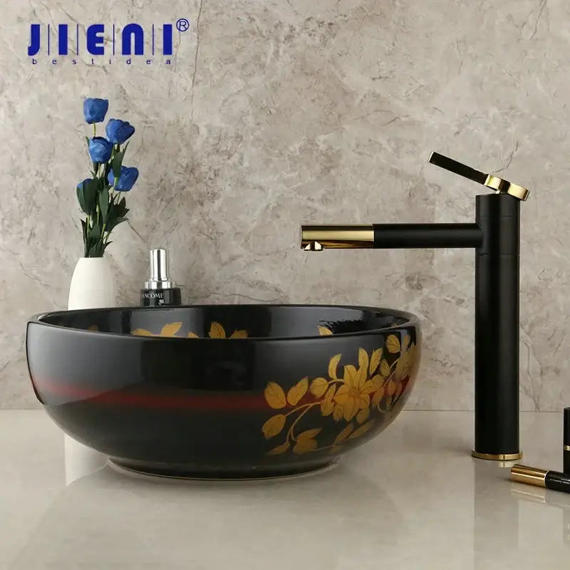 Black Ceramic Vessel Sink