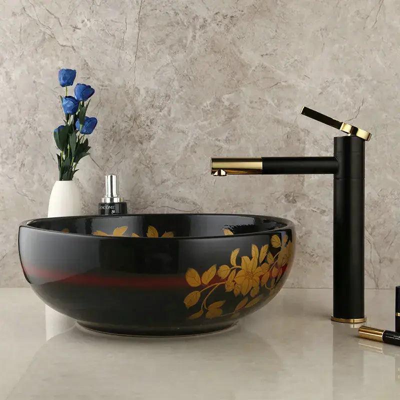 Black Ceramic Vessel Sink