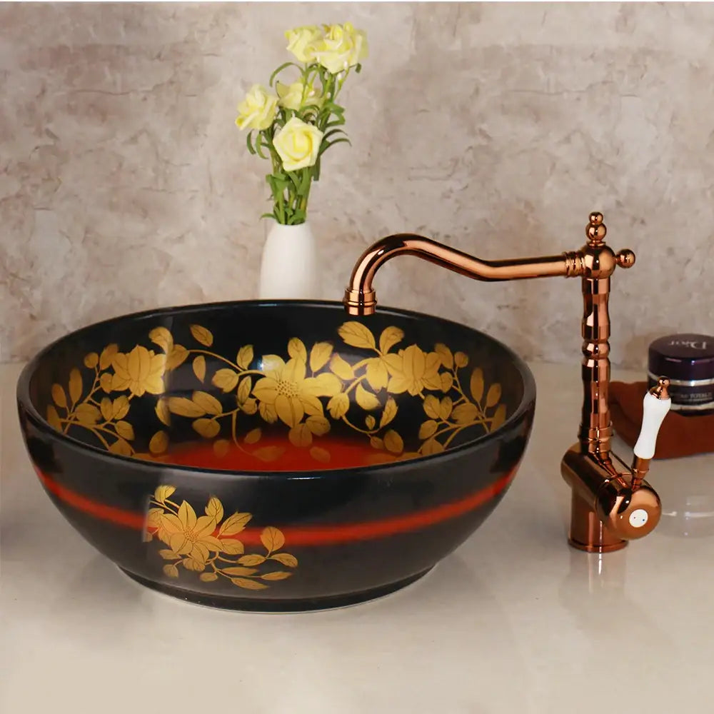 Black Ceramic Vessel Sink