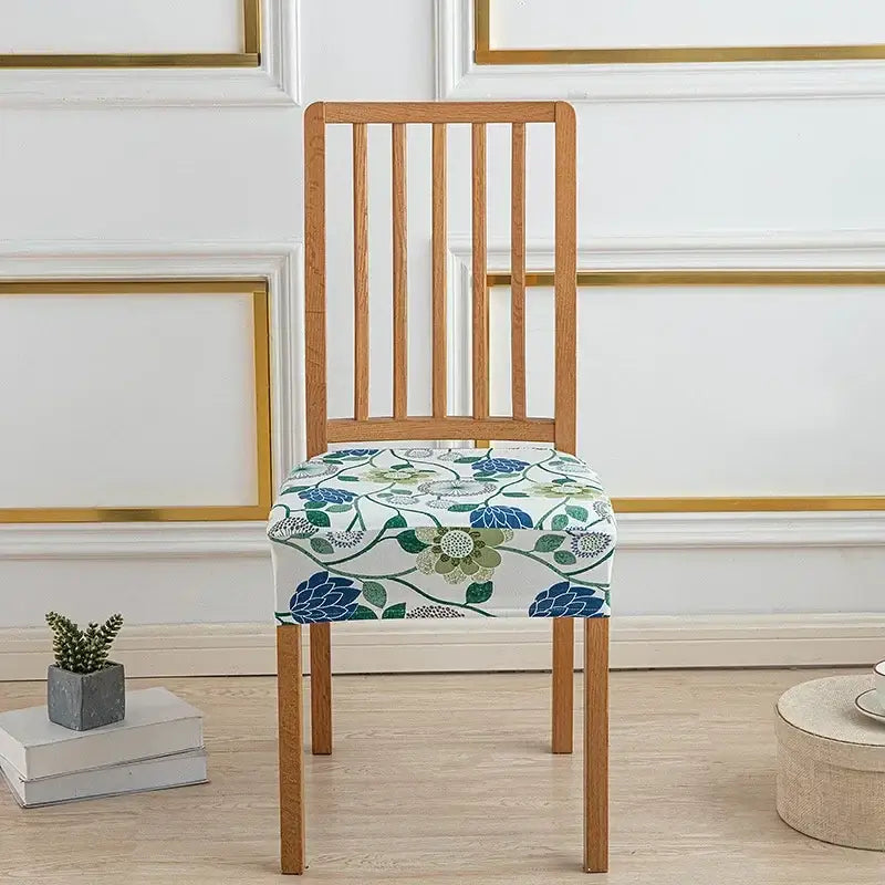 Blue Elastic Chair Cover