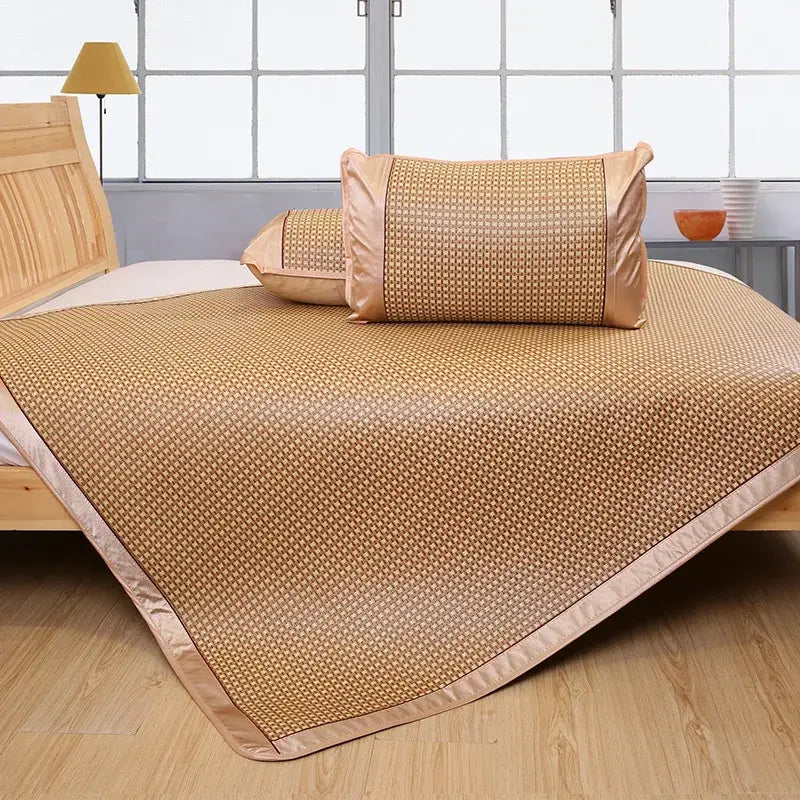 Brown Woven Rattan Mat Set