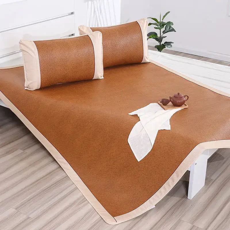 Brown Woven Rattan Mat Set