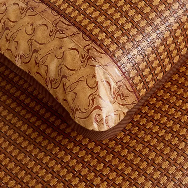 Brown Woven Rattan Mat Set