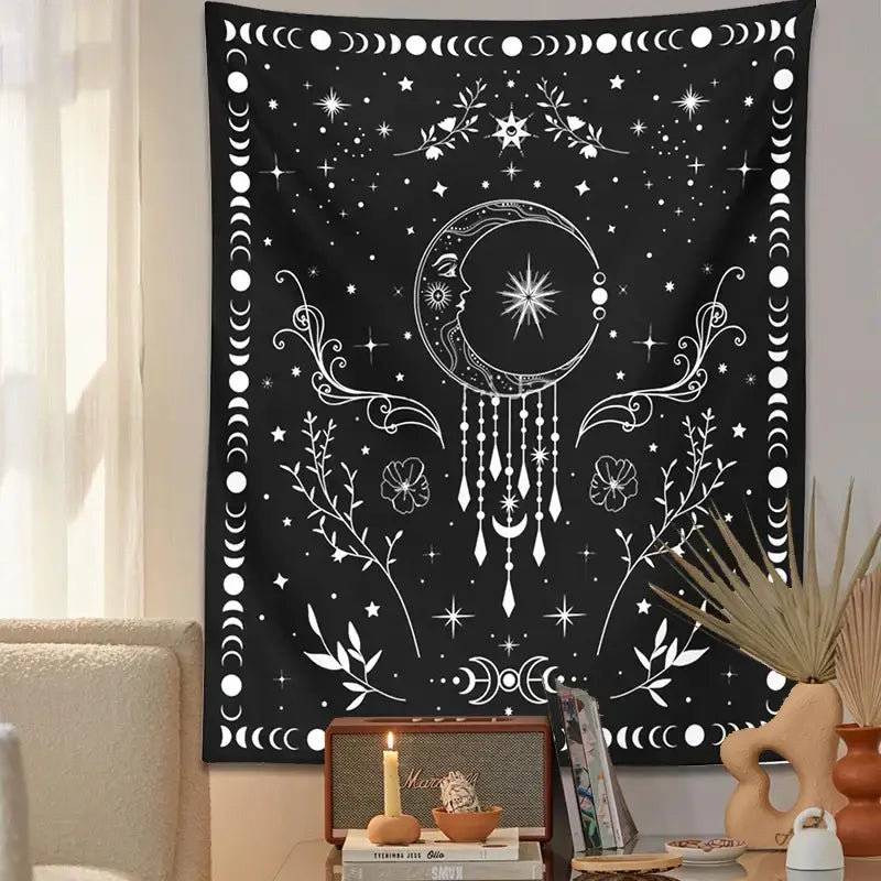 Celestial Moon Phase Tapestry