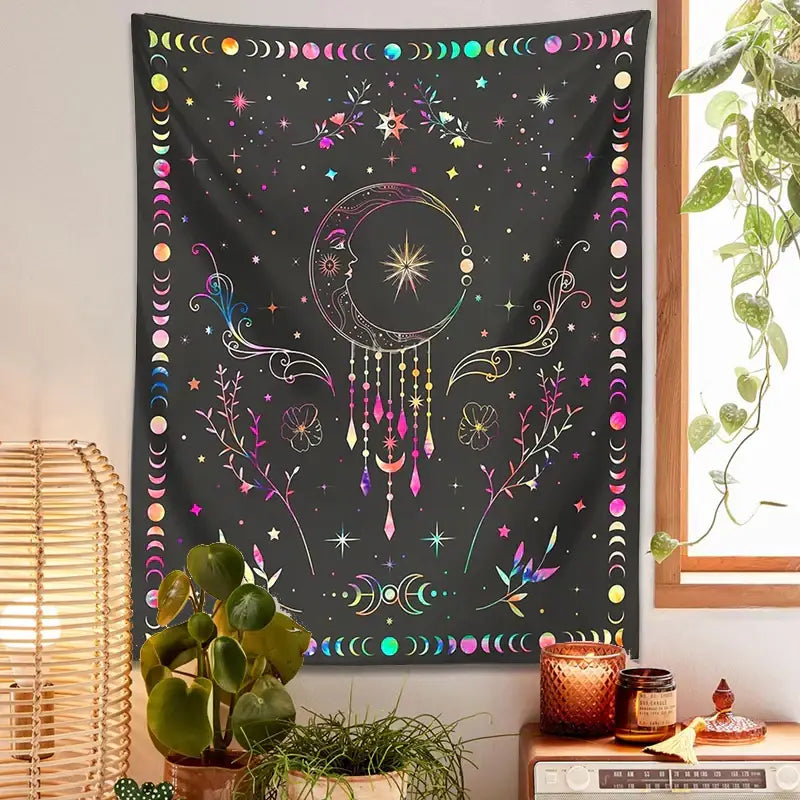 Celestial Moon Phase Tapestry