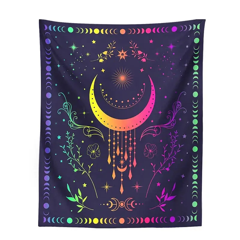 Celestial Moon Phase Tapestry