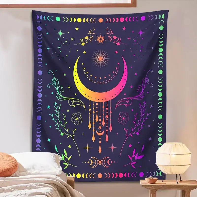 Celestial Moon Phase Tapestry