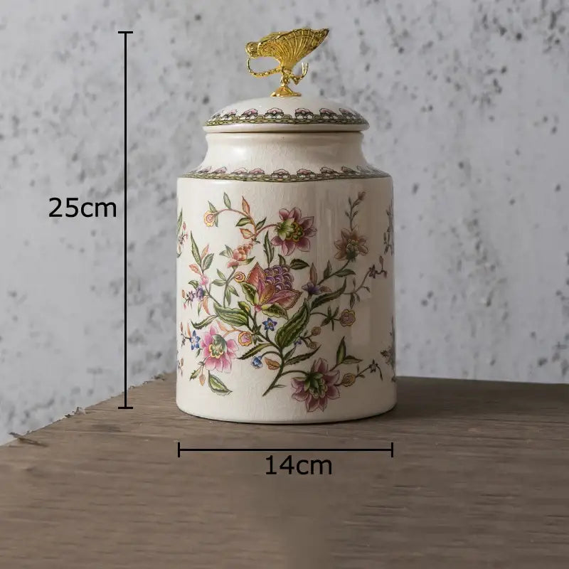Ceramic Floral Storage Jar