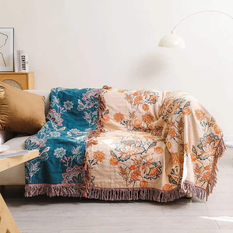Cotton Bohemian Throw Blanket