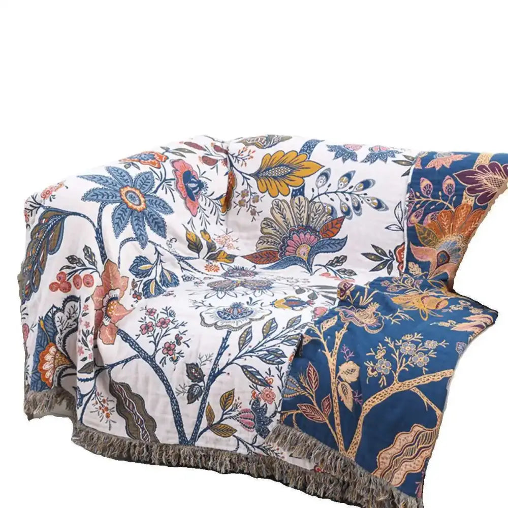 Cotton Bohemian Throw Blanket